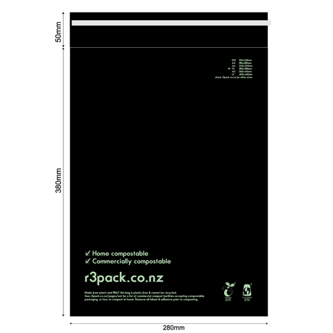 Compostable Courier Bag Foolscap / FS 275x380mm (pack of 100)