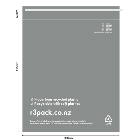 Recycled Courier Bag A3 360x415mm (pack of 100)