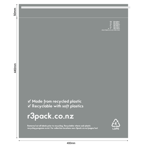 Recycled Courier Bag Lineflow 395x440mm (pack of 100)