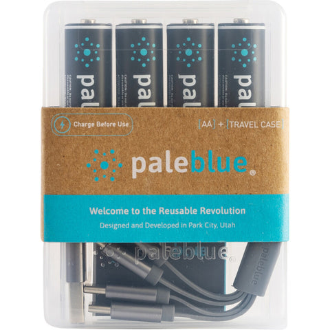 USB Rechargeable Pale Blue AA 4-pack (incl USB-C charging cable)