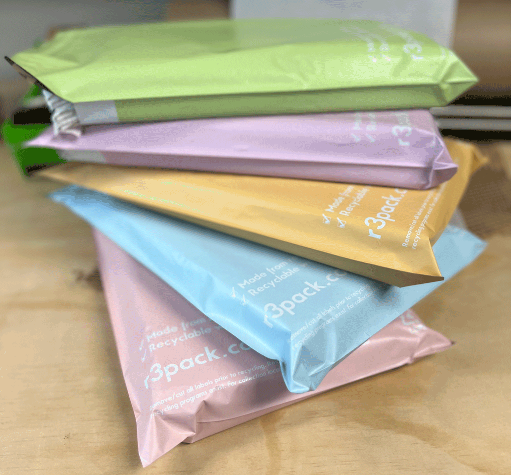 Recycled Courier Bag A5 180x280mm (pack of 100) Coloured r3pack