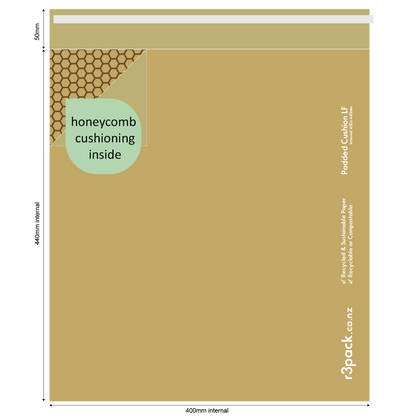 Soft-Cushioned Paper Courier Bag LF 400x440mm internal (pack of 50)
