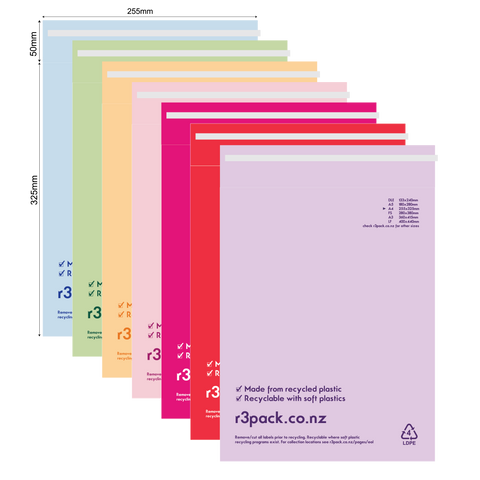 Recycled Courier Bag A4 250x325mm (pack of 100) Coloured