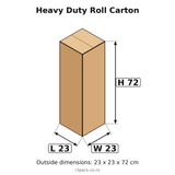 Roll carton 23 x 23 x 72 cm outside dimensions