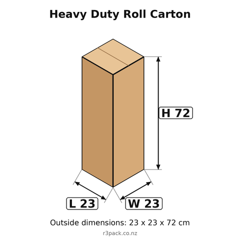 Roll carton 23 x 23 x 72 cm outside dimensions