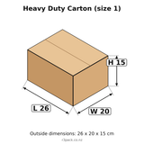Carton 26 x 20 x 15 cm outside dimensions
