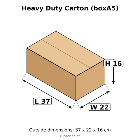 Carton 37 x 22 x 16 cm outside dimensions
