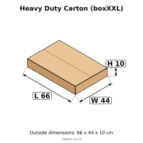 Carton 66 x 44 x 10 cm outside dimensions