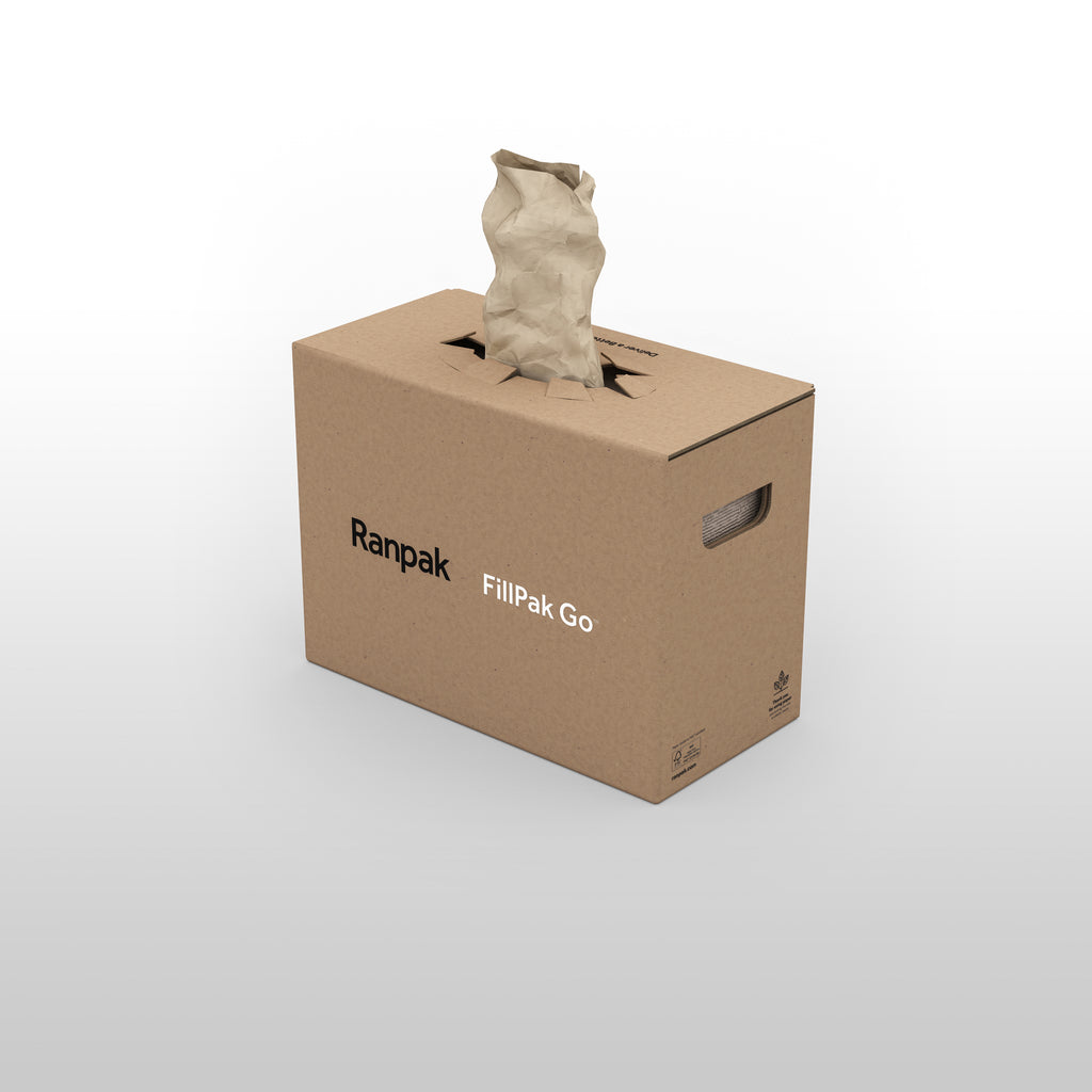 Ranpak Fillpak Go 70gsm x360m Recycled paper in carton dispenser – r3pack