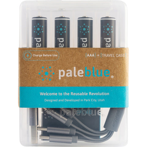 USB Rechargeable Pale Blue AAA 4-pack (incl USB-C charging cable)